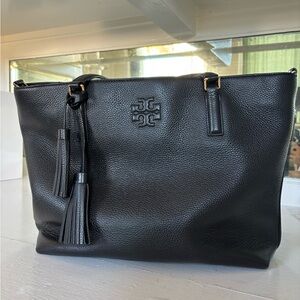 Tory Burch Black Leather Tote Bag